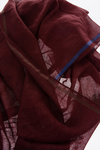 solid color foulard with embroidered logo