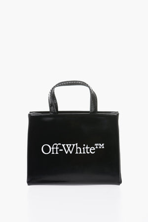 binder clip fastening mini leather tote bag