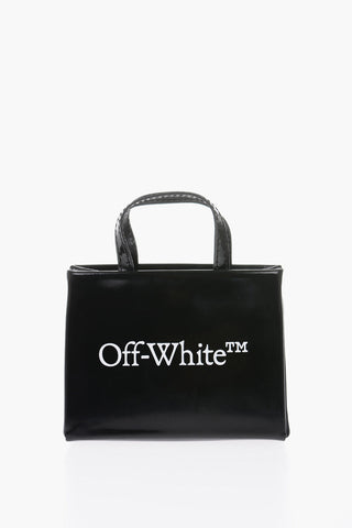 binder clip fastening mini leather tote bag