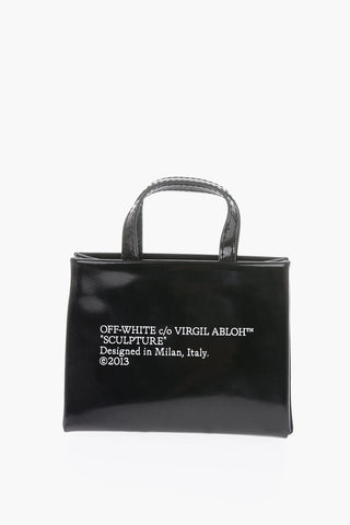 binder clip fastening mini leather tote bag