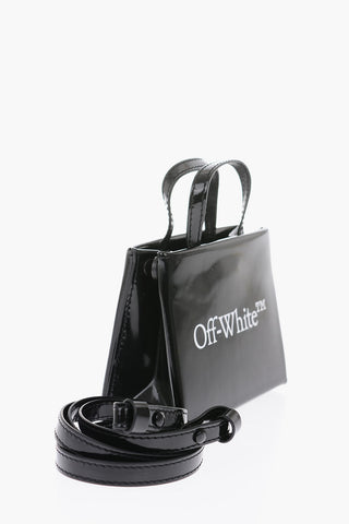 binder clip fastening mini leather tote bag