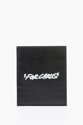 portacarte QUOTE in pelle con stampa in lettering