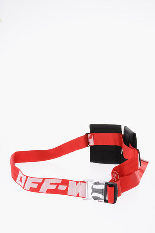 removable two-pockets fanny pack with adjustable industrial belt