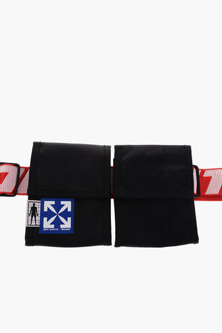 removable two-pockets fanny pack with adjustable industrial belt