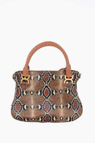 removable shoulder strap python tote bag 
