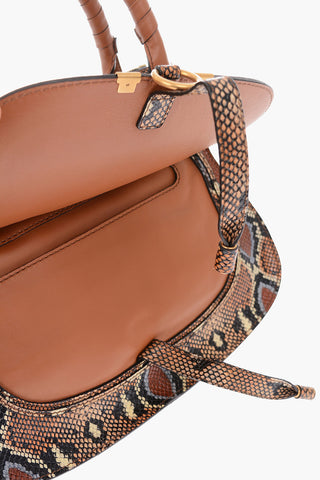 removable shoulder strap python tote bag 
