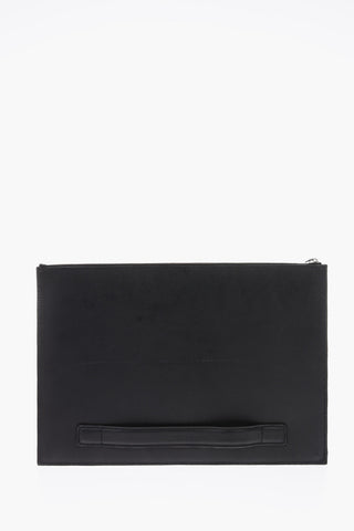 cut out details leather document holder