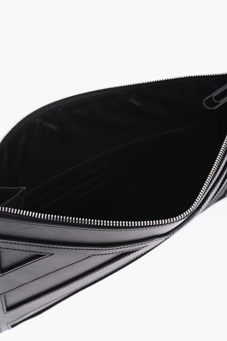 cut out details leather document holder