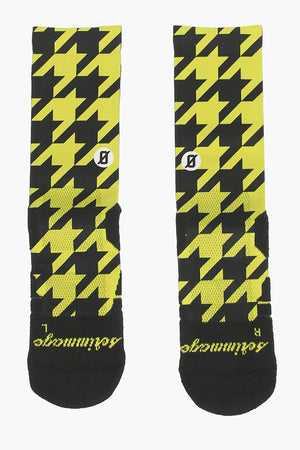 Two-Tone Socks with Houndstooth Pattern