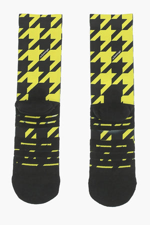 Two-Tone Socks with Houndstooth Pattern