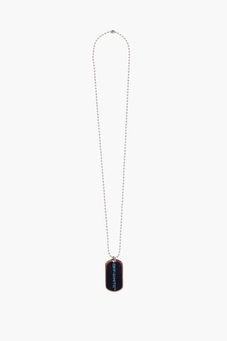 collana DOGTAG iridescente placca logo inciso