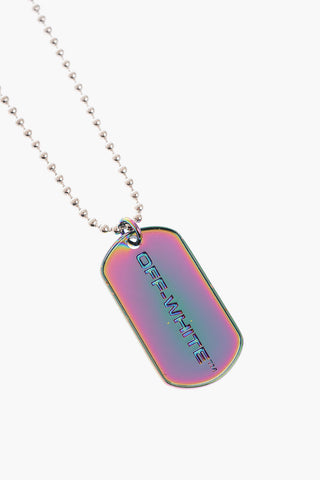 collana DOGTAG iridescente placca logo inciso
