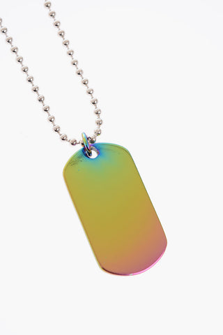 collana DOGTAG iridescente placca logo inciso