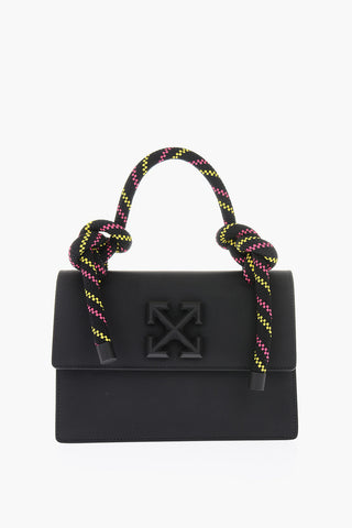 Leather GUMMY JITNEY 1.4 mini bag with braided fabric handle