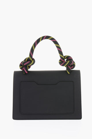 Leather GUMMY JITNEY 1.4 mini bag with braided fabric handle