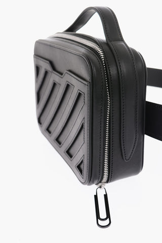 cut out details leather DIAG FORMAL bum bag