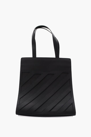leather DIAG FORMAL tote bag with cut out details