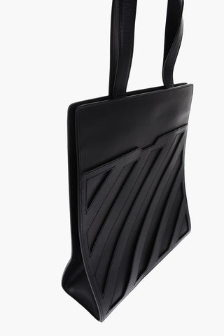 leather DIAG FORMAL tote bag with cut out details