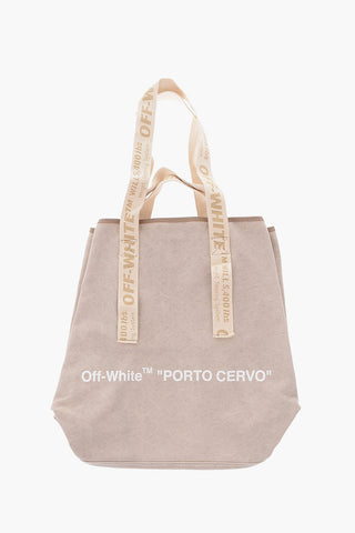 printed arrows shopper bag with Leather Trimmings