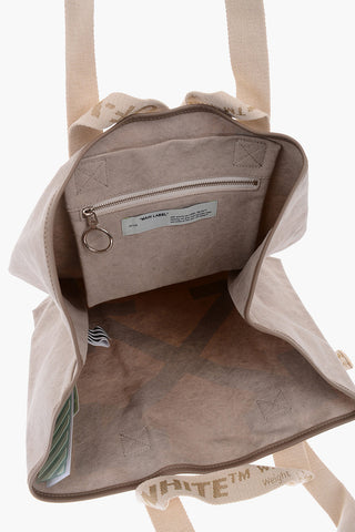 printed arrows shopper bag with Leather Trimmings