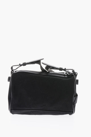 baby duffle bag in canvas con rifiniture in pelle