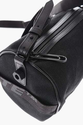 baby duffle bag in canvas con rifiniture in pelle