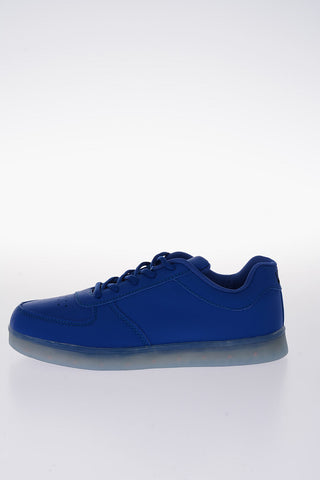 Sneakers in ecopelle con suola led 