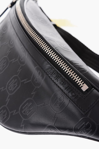 all over logo Leather PIERCED MONOGRAM Bum Bag