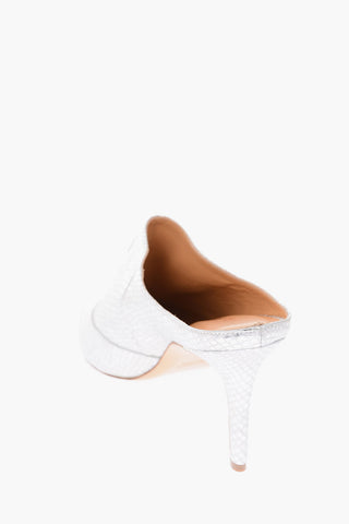 10cm reptile leather mules with heel