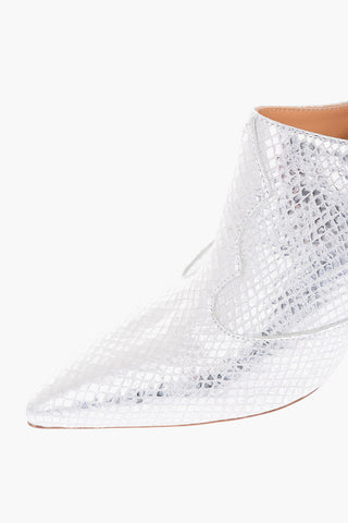 10cm reptile leather mules with heel