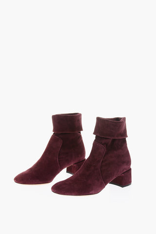 4.5cm solid color suede leather KIM4 booties
