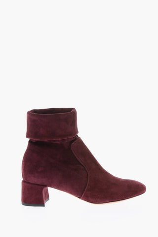 4.5cm solid color suede leather KIM4 booties