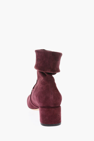 4.5cm solid color suede leather KIM4 booties