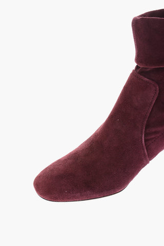 4.5cm solid color suede leather KIM4 booties