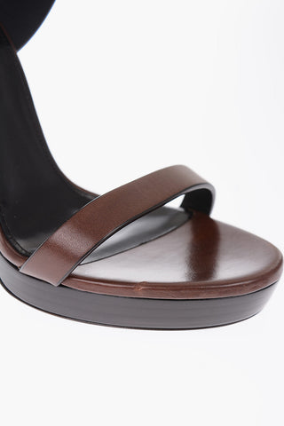 12cm leather Ankle-strap sandals with studs