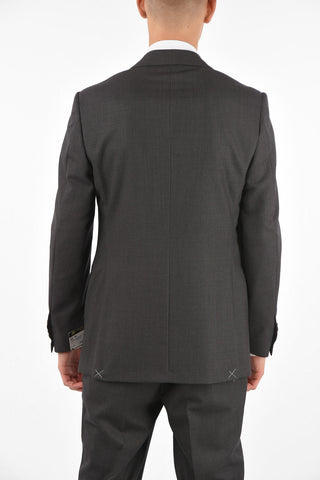 virgin wool LEADER side vents 2-button suit drop 7R