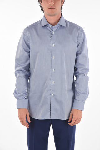 COUTURE Camicia in Cotone Zephir Wrinkle Free con Motivo Gingham
