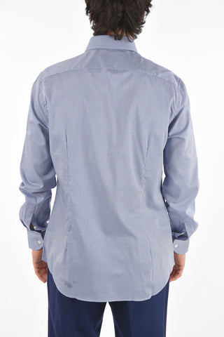 COUTURE Camicia in Cotone Zephir Wrinkle Free con Motivo Gingham
