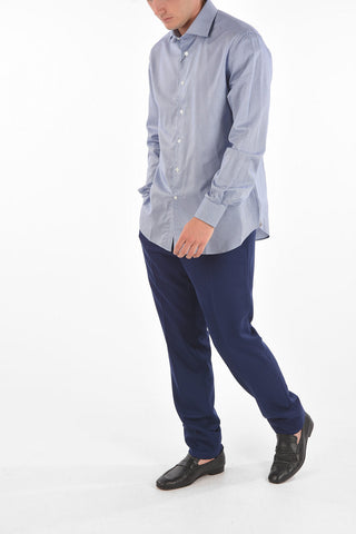 COUTURE Camicia in Cotone Zephir Wrinkle Free con Motivo Gingham