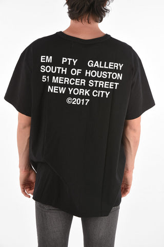 Crewneck EMPTY GALLERY T-shirt with Lettering Print