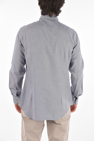 ID Micro-Houndstooth Motif Cotton Shirt