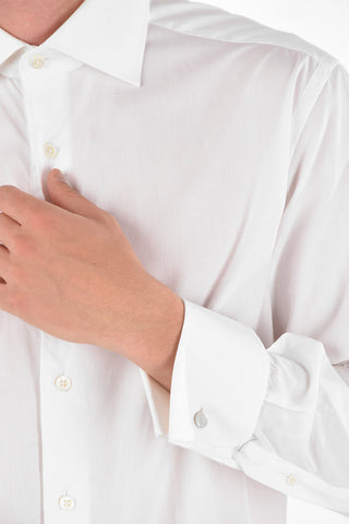 Poplin Cotton Shirt with Double Cuffs