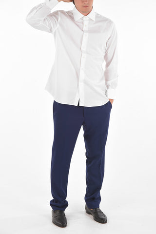 Poplin Cotton Shirt with Double Cuffs