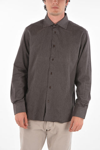ID Herringbone Patterend Shirt with Two-button Cuffs