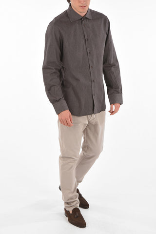 ID Herringbone Patterend Shirt with Two-button Cuffs