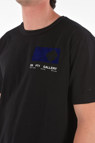 Crewneck EMPTY GALLERY T-shirt with Lettering Print