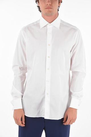 Camicia in Popeline con Polsini Doppi alla Francese