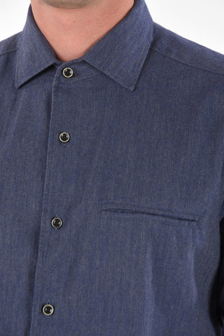 ID Breast-pocket Herringbone Cotton Shirt