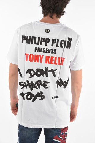 TONY KELLY T-shirt with Jewel Applications I DON'T SHARE MY TOYS