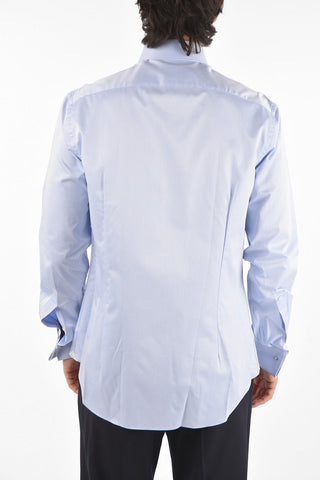 Twill Cotton Shirt with Standard Collar